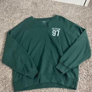 Green Hollister Oversized Crewneck, M